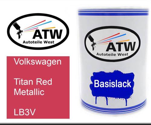 Volkswagen, Titan Red Metallic, LB3V: 500ml Lackdose, von ATW Autoteile West.